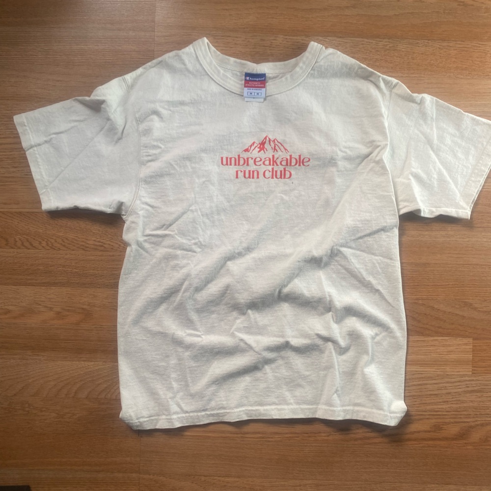 Champion Athletic Off-White Tee with Red Print